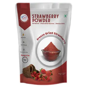 FZYEZY Natural Freeze Dried Strawberry Fruit Powder for Kids and Adults|Camping Vegan Dried Healthy Fruit Powder|Survival Food|Freeze-Dried Fruit Powder|Pantry Groceries dehydrated Snacks| 150 gm