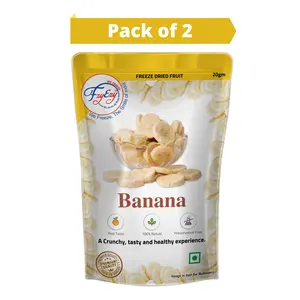 FZYEZY Natural Freeze Dried Banana Fruit for Kids and Adults | Camping Vegan snacks dried Healthy Fruit | Survival food |freeze-dried fruits slices|Pantry groceries dehydrated snacks|3.52 oz (100 gm) Pack of 2 50gm each