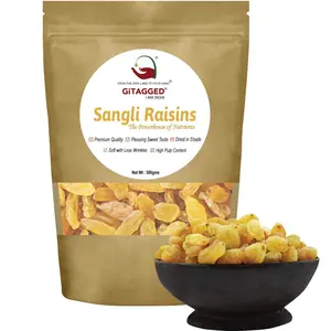 Sangli Dry Raisins | Non- sticky Kishmish | Pulpier and Sweeter - 500 gms GiTAGGED