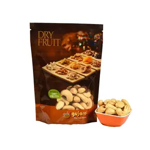 Gujarat Dry Fruit Stores Natural Roasted and Salted Cashew Nuts (Kaju) Jumbo Size 1 Kg (250G x 4 Pack) | Healthy Snack