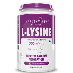 HealthyHey Nutrition L-Lysine 120 Vegetable Capsules