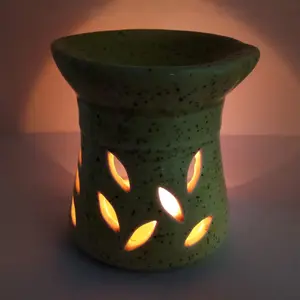 India Meets India Handmade Ceramic Tea Light Holder/Aromatherapy Essential Oil Burner/Aromatherapy Diffusers Best for Gifting Made by Awarded/Certified Indian Artisan