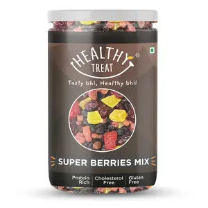 Healthy Treat Super Berries Mix (250 gm) | 7+ Varieties like Cranberries Blueberries Strawberries Dried Cherries Black Current Raisins Dried Mango | Gluten Free  Vegan