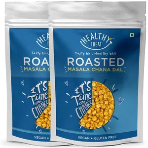 Healthy Treat Roasted Masala Chana Dal 400 gm (Pack of 2 - 200 gm each) | Protein Rich | Gluten Free Vegan