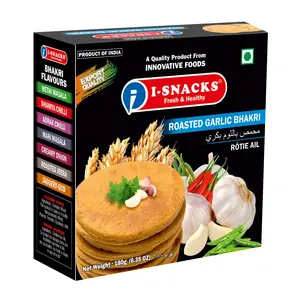 I-SNACKS Premium Bhakhri (Roasted Garlic 180gms X 3)