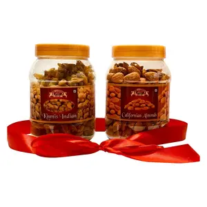 JRC Festive Treats Standard Dry Fruits Gift Pack (Kismis Indian Californian Almonds) 1000 Grams (1kg)