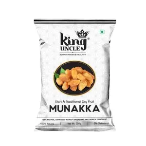 KINGUNCLE's Goldn Raisins (Munakka) 500 Grams (2 Packs of 250 Grams) Silver Pouch