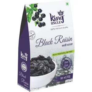 King Uncle's Black Raisins 500 Grams (2 Packs of 250 Grams) Silver Class Purple Box