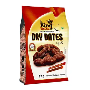KINGUNCLE's Dry Dates (Pila Chuara) (Grade: 2.5 Inches) 2 Kgs (2 Packs of 1 Kg Each) Red Pack