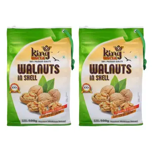 King UncleÃs Dry Fruits Californian In Shell Walnuts (Jumbo Size) 1 Kg (2 x 500g)