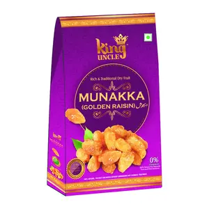 King Uncle Golden Raisins (Munakka) 500 Grams (2 Packs of 250 Grams)  Pink Box