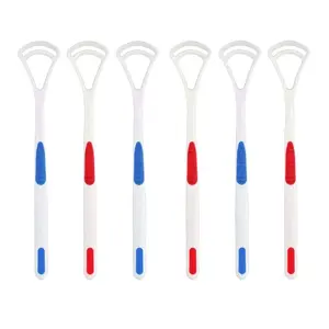LandVK's Plastic Tongue Cleaner for Kids Adults Tounge Cleaners for Oral Care (Multicolor Pack of 6)
