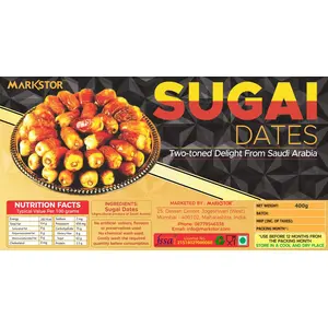 Markstor Fresh Sugai Dates - Two-Toned Sweet Delight from Saudi Arabia - 400g