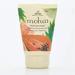 moha: Foot Cream For Rough Dry and Cracked Heel & Feet Cream For Heel Repair With Goodness Of AleoVera Papaya & Peppermint | Herbal Foot Care Moisturiser (100ml)