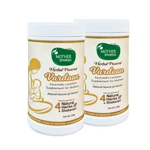 Mother Sparsh Vardaan Ayurvedic Lactation Supplement with Natural Source of Calcium for Lactating Mothers Shatavari with 4 Herbs 200 g (Pack of 2)