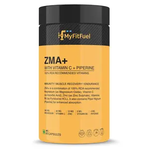 MyFitFuel ZMA+ (Zinc Magnesium Vitamin B6 Vitamin C & Piperine 95%) 90 Capsules