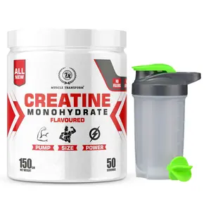 Muscle Transform Creatine Monohydrate Strength Reduce Fatigue 100% Pure Creatine Lean Muscle Building Supports Muscle Growth Athletic Performance Recovery [50 Servings Orange] Free Gym Shaker