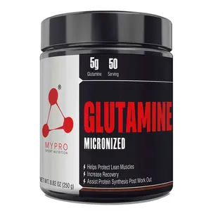 Mypro Sport Nutrition 100% Pure Glutamine Powder-250 GM 50 Servings-Muscle Growth and Recovery L-Glutamine Powder Promotes Recovery after Intense ExerciseHelps Repair MusclesBanned-Substance Free