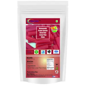 Neotea Homemade Fryum Snacks Dried Red Large Pipe Chips 250G