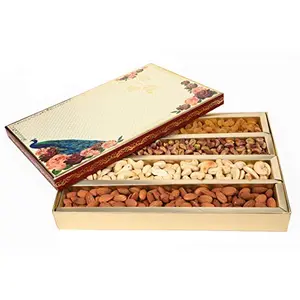 NUTICIOUS - Mayura Assorted Dryfruits Gift Box 500 gm (Almond125 gm Cashew RaisinsPistachio Kernals) Gift Pack for Friends & Relatives