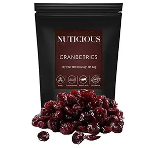 NUTICIOUS Natural Dried Cranberries-900 G