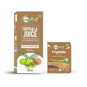 Nutriorg Triphala Juice & Triphala Powder 150g (Combo Of 2) | Digestive Care