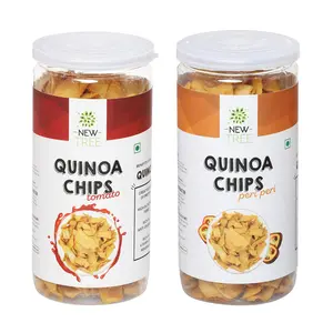 New Tree Healthy Snack Combo || Quinoa Chips Tomato 200gm || Quinoa Chips Peri Peri 200gm || Combo Pack of 2 || Combined Weight- 400gm || Gluten Free Snacks