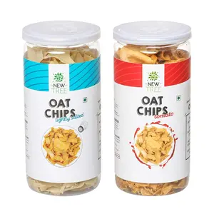 New Tree Snack Combo || Oat Chips Tomato || Oat Chips Lightly Salted || Combo Pack of 2 || Total Weight 450gm || || Wholesome Healthy Snack II Gluten Free Snacks II