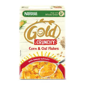 NESTLE GOLD Crunchy Oats & Corn Flakes Crunchy Oats and Corn Flakes Breakfast Cereal with Immuno-Nutrients | Made with Whole Grains and the Goodness of B Vitamins Calcium & Vitamin D No Added Colours & Flavours 475g