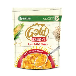 NESTLE GOLD Crunchy Oats & Corn Flakes Crunchy Oats and Corn Flakes Breakfast Cereal with Immuno-Nutrients | Made with Whole Grains and the Goodness of B Vitamins Calcium & Vitamin D No Added Colours & Flavours 850g