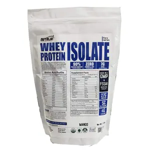 NutriJa WHEY PROTEIN ISOLATE 90%â¢ fast digesting Protein with Zero Carb & Zero Fat with Added Digestive Enzymes- 2lbs (Strawberry)