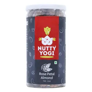 Nutty Yogi Rose Petal Almonds 100 Gm Made with Jaggery No Preservatives Or Chemicals Pure Rose