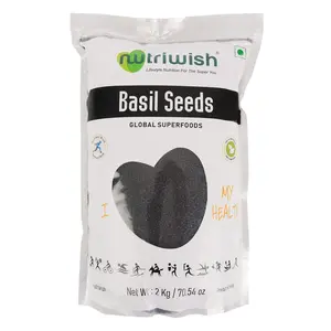 Nutriwish Basil Seeds (Sabja) 2000 g - Immunity Booster | Fiber-Rich Superfood