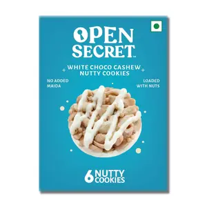 Open Secret White Choco Cashew Story Box |2 Healthy White Choco Cashew Story Box|White Chocolate & Cashew|Family Snacks Biscuit||No Added Maida|12 Cookies (6 Cookies Per Box) | 150g
