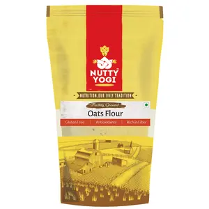 Nutty Yogi Gluten Free Oats Flour (Atta) l 100% Organic All Natural l Oats Atta l Rich in Fibre l Health Food | Multigrain Oats | Gluten Free Oats 100% Wholegrain - 800gm