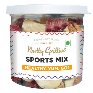 Nutty Gritties Sports Mix 100g - Roasted Almonds Cashews Pistachios Dried Blueberries Cranberries and Raisins Mixed Dry Fruits