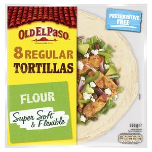 Old El Paso 8 Regular Super Soft Flour Tortillas Pouch 326 g