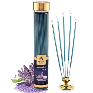 The Aroma Factory Organic Incense Sticks Lavender | No Charcoal | 100% Herbal | Natural Essential Oils, Low | 100% Herbal Fragrance Pooja Agarbatti | 1x100g Bottle