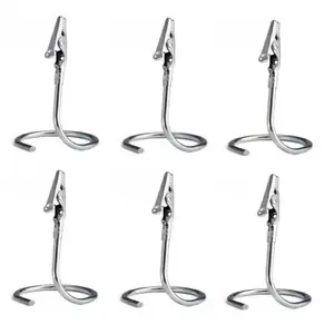 Dynore Stainless Steel Menu Card Holder- Set of 6