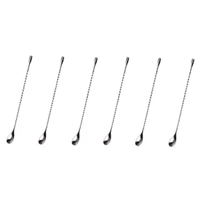 Dynore Stainless Steel Teardrop Bar Spoon- Set of 6