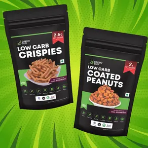 Green Sun Low Carb | Festival Special | Gift Hamper Box Snacks Combo Pack ( 200 Gram Crispies and 200 Gram Coated Peanuts)