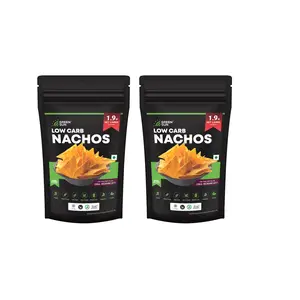 GREEN SUN Low Carb Nachos Chips | Pack of 2 |Healthy | Mexican | Tortilla | Peri Peri Tasty Savoury Snack