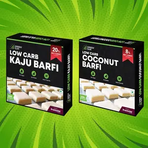 Green Sun Perfect Festival Special | Gift Hamper Box Healthy Barfi Duo ( 200 Gram Kaju Barfi and 200 Gram Coconut Barfi)