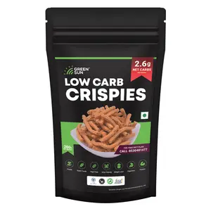 GREEN SUN Low Carb Crispies | Pack of 1 | Healthy | Chakli | Murruku | SpirTasty Savoury Snack | Namkeen | Low