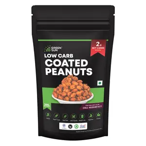 GREEN SUN Low Carb Coated Peanuts | Pack of 1 | Healthy | Masala | Party Snacks | Crispy Tasty Savoury Snack | Low