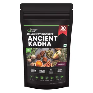 GREEN SUN ANCIENT KADHA | KADA | POWDER | 30 INSTANT MIX SACHETS | Recommended Herbal Kwath| ing Shots | +1000 ORAC Value