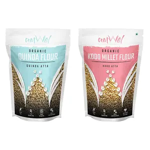 Amwel Combo of Organic Quinoa Millet Flour 500g + Organic Kodo Millet Flour 500g (Pack of Two)