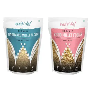 Amwel Combo of Barnyard Millet Flour 500g + Kodo Millet Flour 500g (Pack of Two)