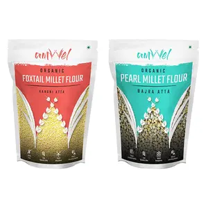 Amwel Combo of Foxtail Millet Flour 500g + Pearl Millet Flour 500g (Pack of Two)