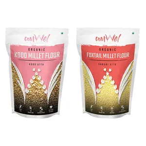 Amwel Combo of Kodo Millet Flour 500g+ Foxtail Millet Flour 500g (Pack of Two)